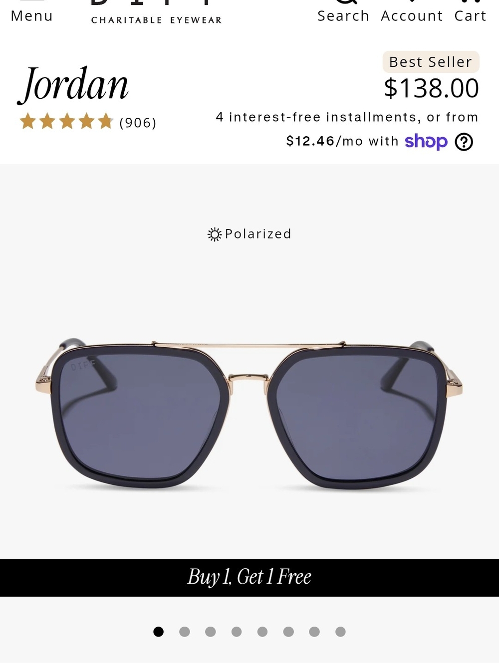 Diffey Jordan Polarized Sunglasses in Blue and Gold